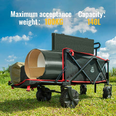 BougeRV 140L Capacity Outdoor Foldable Folding Wagon（DEERFAMY）