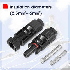BougeRV 44PCS Solar Connector with Spanners IP67 Waterproof Male/Female
