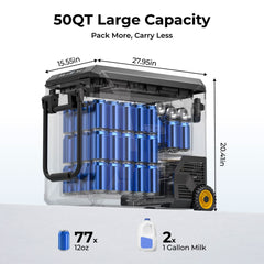 BougeRV New ASPEN S50 12V 50QT Portable Fridge with Wheels