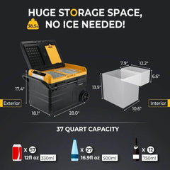 BougeRV CR35 37 Quart (35L) Portable Fridge Freezer