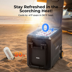 BougeRV New ASPEN S50 12V 50QT Portable Fridge with Wheels