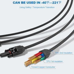 BougeRV Y Branch Parallel Connectors Extra Long 4 to 1 Solar Cable