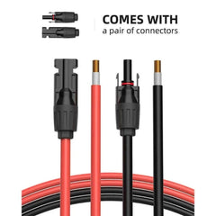 BougeRV 12AWG Solar Extension Cable with Extra Free Connectors(xx FT Red+xx FT Black)