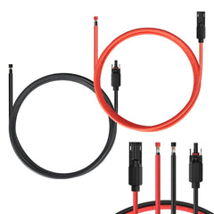 BougeRV 8AWG Solar Extension Cable with Extra Free Connectors(xx FT Red+xx FT Black)