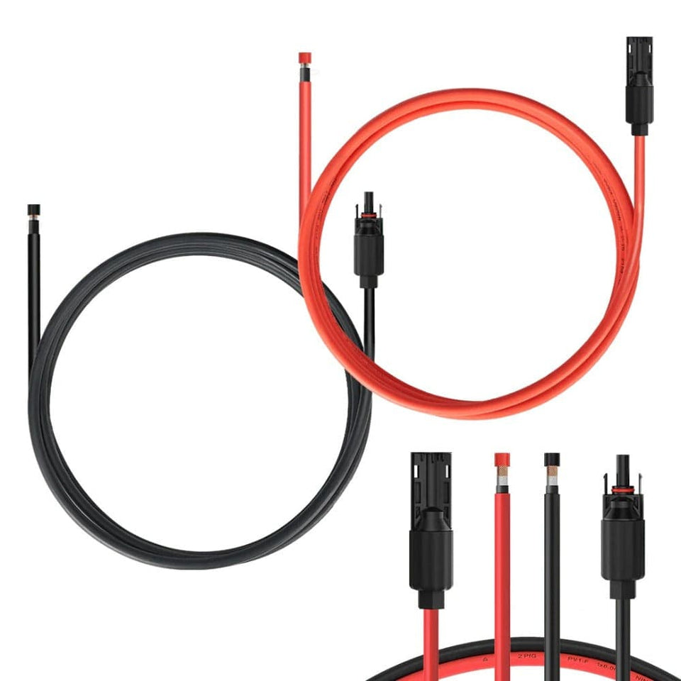 BougeRV 8AWG Solar Extension Cable with Extra Free Connectors(xx FT Red+xx FT Black)