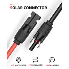 BougeRV 8AWG Solar Extension Cable with Extra Free Connectors(xx FT Red+xx FT Black)