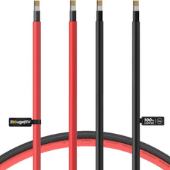 BougeRV 8AWG Solar Extension Cable with Extra Free Connectors(xx FT Red+xx FT Black)