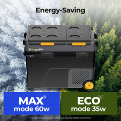 BougeRV New CRD2 V2.0 61QT Dual Zone 12V Portable Fridge with 240Wh Battery