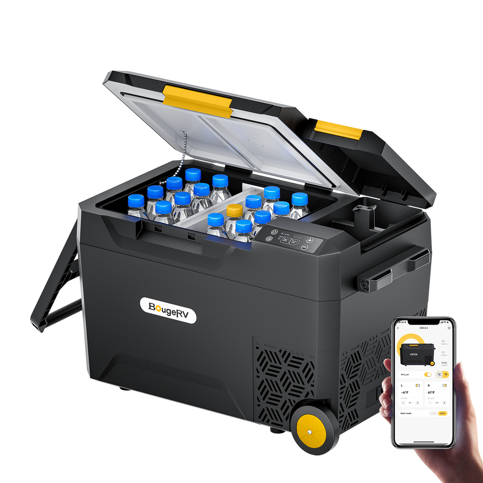 BougeRV CRX2 31QT Battery Powered Insulated Dual-Zone Portable Fridge