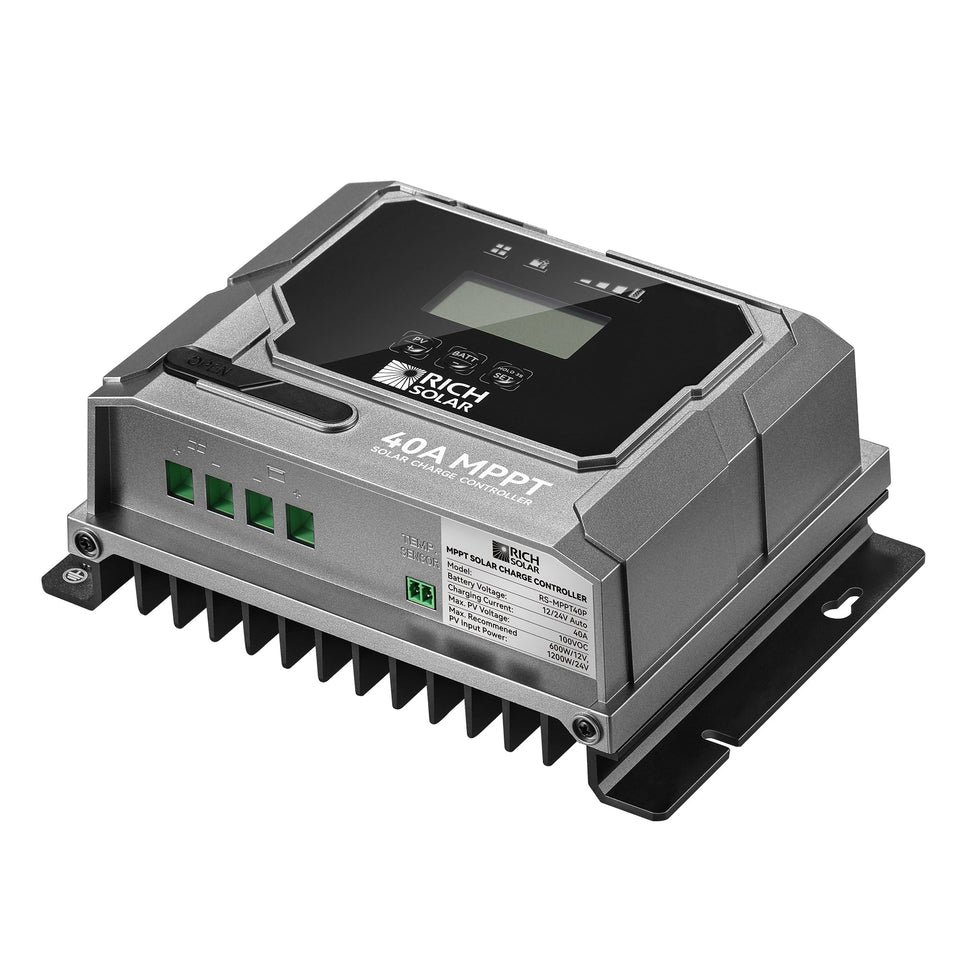 Rich Solar BRAVO 40 | 40 Amp MPPT Solar Charge Controller | Premium 40A 12V/24V MPPT Solar Controller for RVs, Trailers, Campers, Vans, Boats, Off-Grid