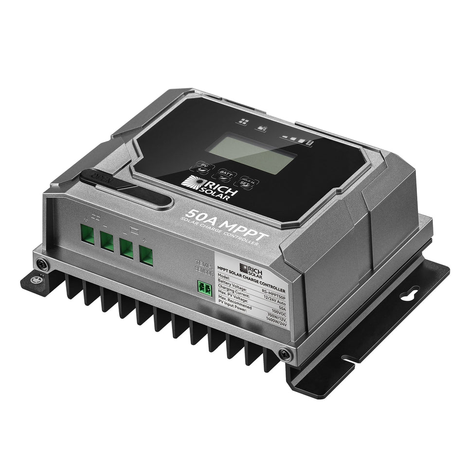 Rich Solar BRAVO 50 | 50 Amp MPPT Solar Charge Controller | Premier 50A 12V/24V MPPT Solar Controller for RVs, Trailers, Campers, Vans, Boats, Off-Grid