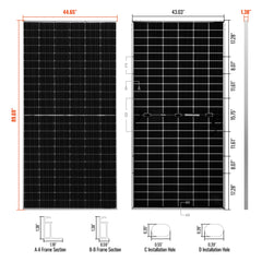 MEGA 550 | 550 Watt Bifacial Solar Panel | Premium Grid-tie or Off-grid Solar Panel for Residential, Commercial, Agriculture | 25-Year Output Warranty