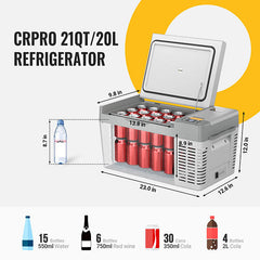 CRPRO20 21 Quart Car Fridge With 266Wh Power Station