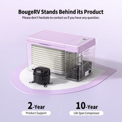 BougeRV 12V 23QT Colorful Purple Car Fridge (Refurbished)