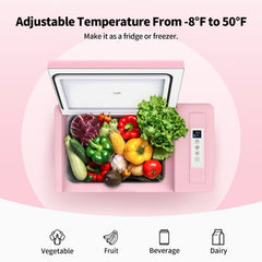 BougeRV 12V 23QT Colorful Pink Car Fridge (Refurbished)