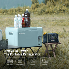 BougeRV 12V 23QT Colorful Mint Green Car Fridge (Refurbished)