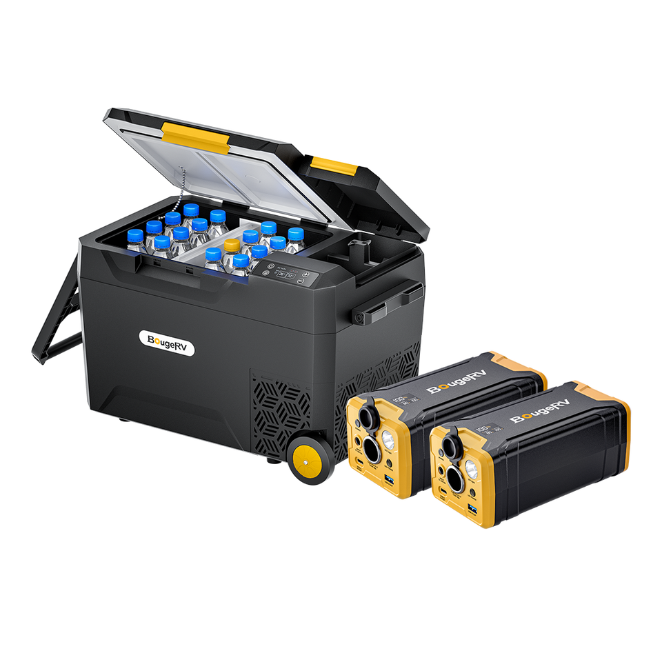 BougeRV CRX2 31QT Insulated Dual-Zone Portable Fridge with 2 Batteries