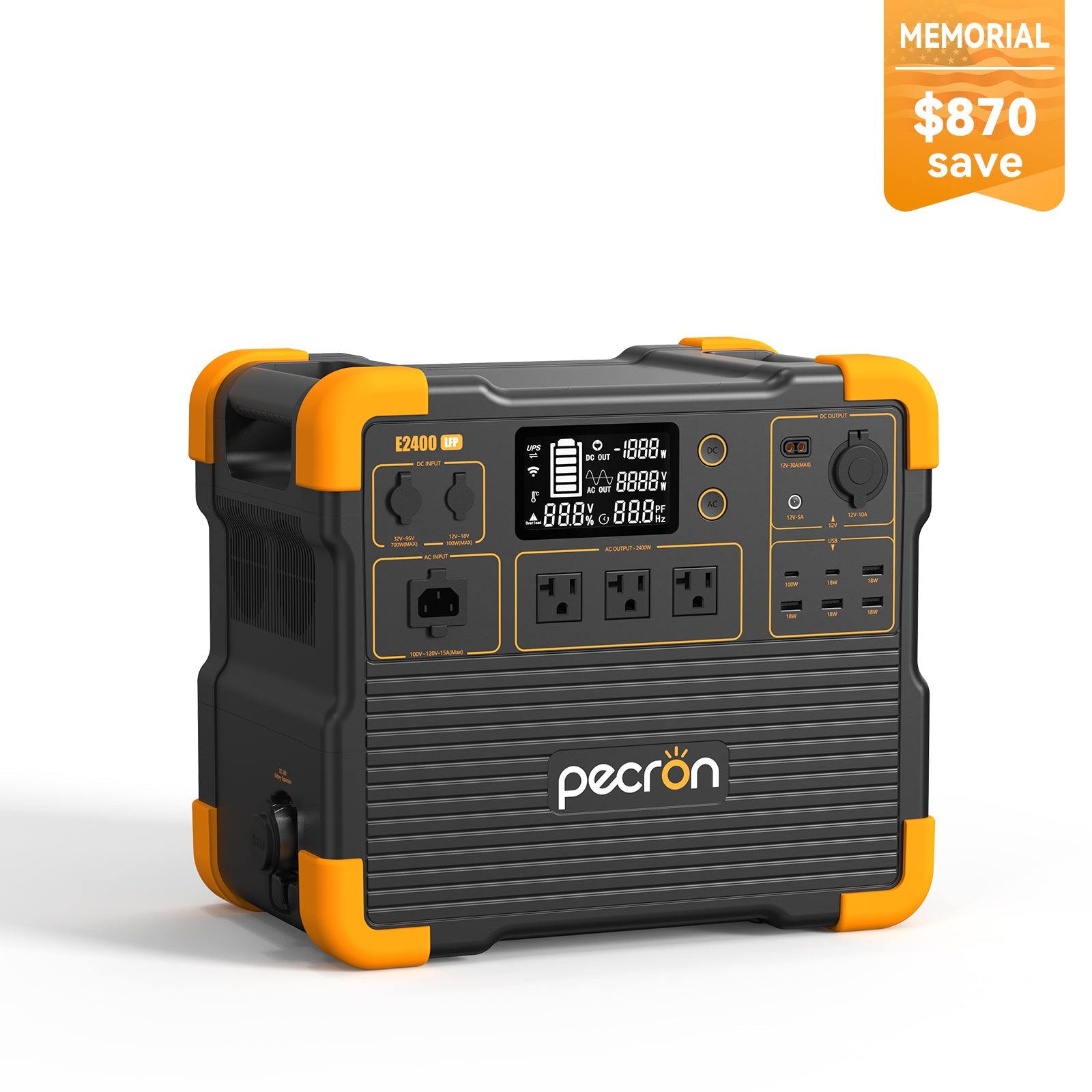 PECRON E2400LFP Portable Power Station 2400W 2048Wh
