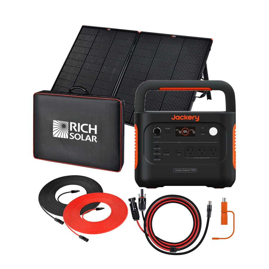 Jackery Explorer 1000 V2 + Rich Solar MEGA 200 Solar Bundle