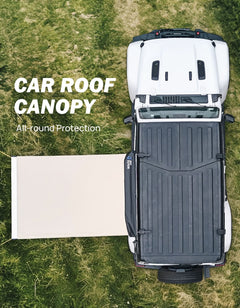 Roof Rack Side Awning for SUV & Truck, UV50+ Waterproof Pull-Out Shade