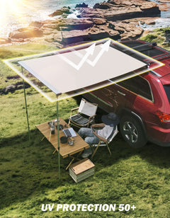 Roof Rack Side Awning for SUV & Truck, UV50+ Waterproof Pull-Out Shade