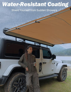 Roof Rack Side Awning for SUV & Truck, UV50+ Waterproof Pull-Out Shade