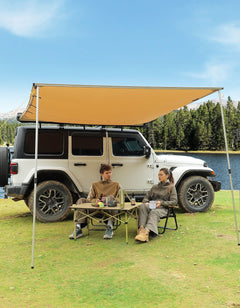 Roof Rack Side Awning for SUV & Truck, UV50+ Waterproof Pull-Out Shade