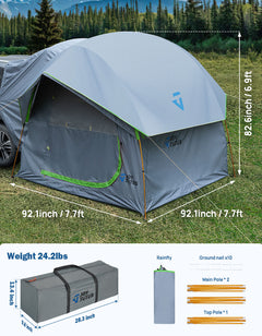 SUV Tailgate Tent with Rainfly, Double Door, 6–8 Person
