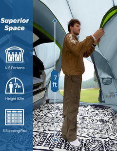 SUV Tailgate Tent with Rainfly, Double Door, 6–8 Person