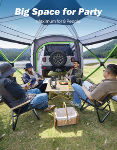 Pop-Up SUV Camping Tent with 2 Rooms – 10×10.5 ft Tailgate Car Tent Canopy