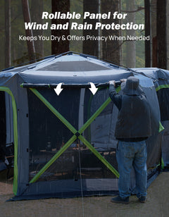 Pop-Up SUV Camping Tent with 2 Rooms – 10×10.5 ft Tailgate Car Tent Canopy