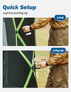 Pop-Up SUV Camping Tent with 2 Rooms – 10×10.5 ft Tailgate Car Tent Canopy