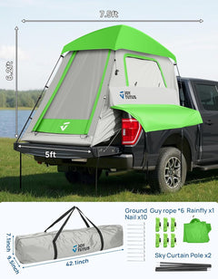 Automatic Truck Bed Tent with Rainfly – Quick Setup 2-Person Camping Tent