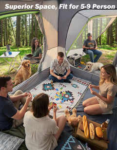 SUV Tent for 5-9 Person, 2-Room Car Camping Tent