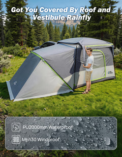 SUV Tent for 5-9 Person, 2-Room Car Camping Tent