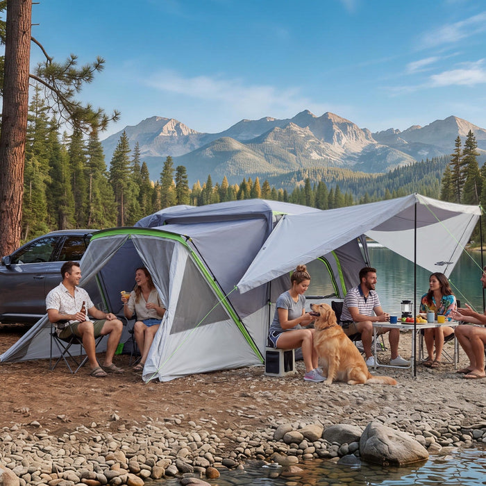 SUV Tent for 5-9 Person, 2-Room Car Camping Tent
