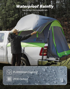 Semi-Automatic Truck Bed Tent with Awning – Quick Setup 2-Person Pickup Tent
