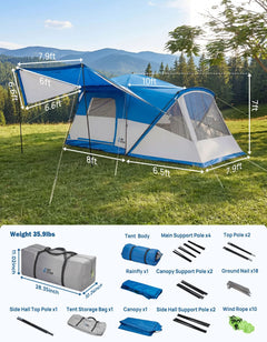 SUV Tent with Screen Porch and Awning