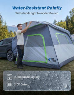 SUV Camping Tent for 4-6 Person, Dual-Use Car Tent with Double Door