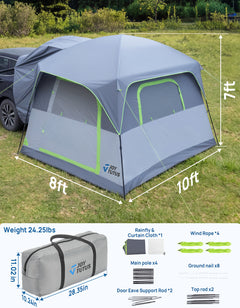 SUV Camping Tent for 4-6 Person, Dual-Use Car Tent with Double Door