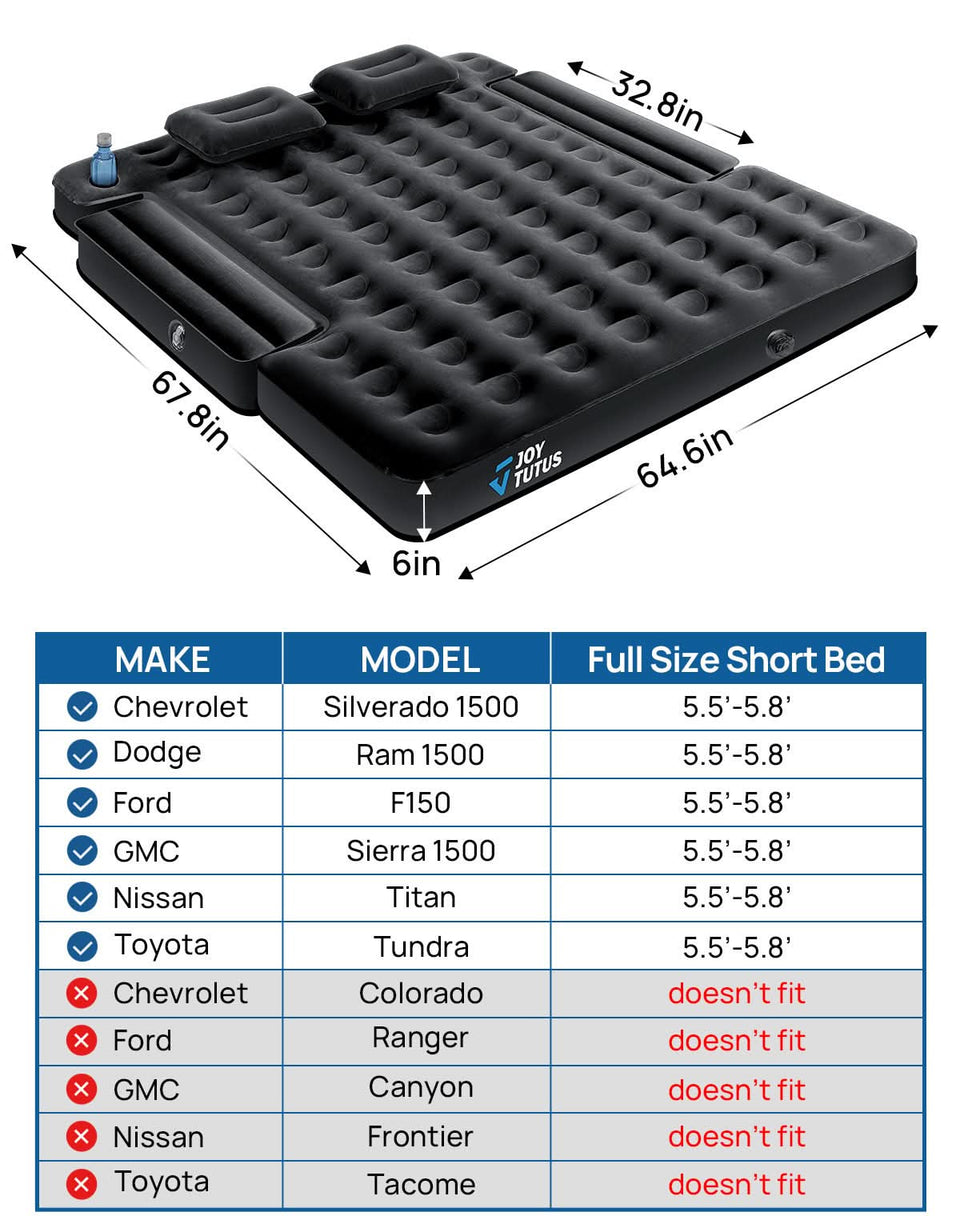 Truck Bed Air Mattress for 5.5–6.7 ft Beds – Camping Air Bed