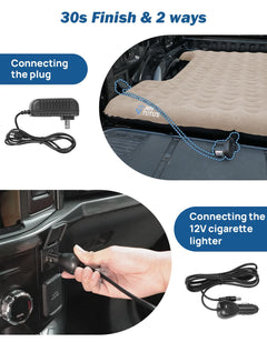 Universal Inflatable Air Mattress for Camping, Camel and Black