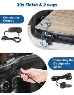 SUV Air Mattress with Built-In Pump, 2 Pillows, Anti-Leak Camping Bed