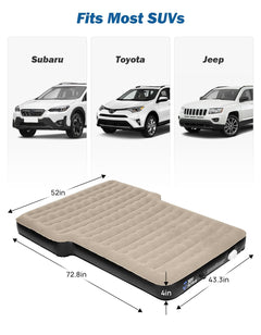 SUV Air Mattress with Built-In Pump, 2 Pillows, Anti-Leak Camping Bed