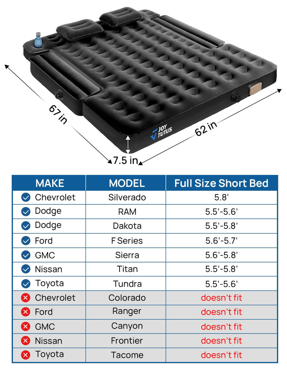 Truck Bed Air Mattress with Built-in Pump for 5.5–6.7 ft Beds – Camping Air Bed
