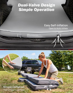 SUV Camping Mattress – 4" Foam & Air Sleeping Pad for Car Camping Adventures