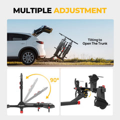 BougeRV Lockable Hitch Mount Bike Rack Platform 2-Bike Carrier