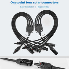 BougeRV Y Branch Parallel Connectors Extra Long 4 to 1 Solar Cable