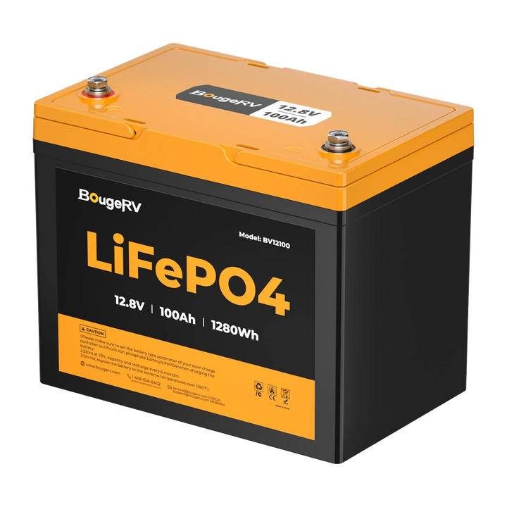 BougeRV 12V 100Ah Group 24 Solar LiFePO4 Battery
