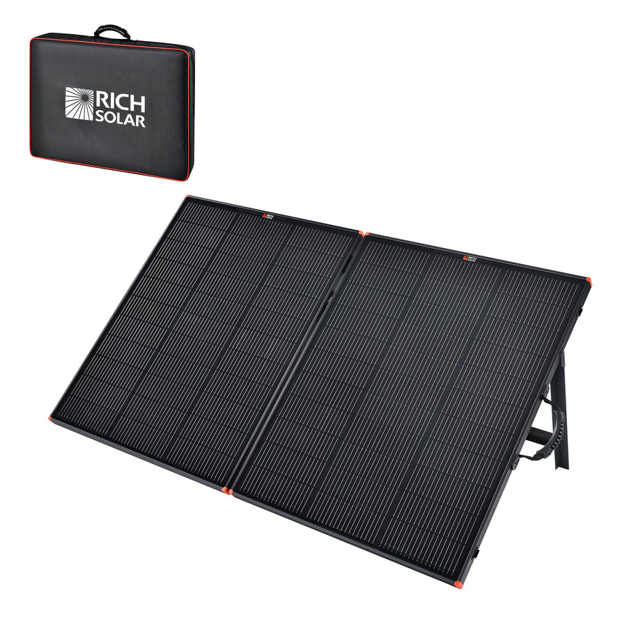 Rich Solar MEGA 200 Portable Briefcase Solar Panel | 200 Watt Portable Solar Panel | Powerful 12V Portable Solar Panel for Generators, Power Stations, Campers | High Efficiency